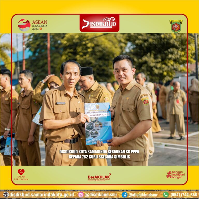 DISDIKBUD KOTA SAMRINDA SERAHKAN SK PPPK KEPADA 782 GURU SECARA SIMBOLIS
