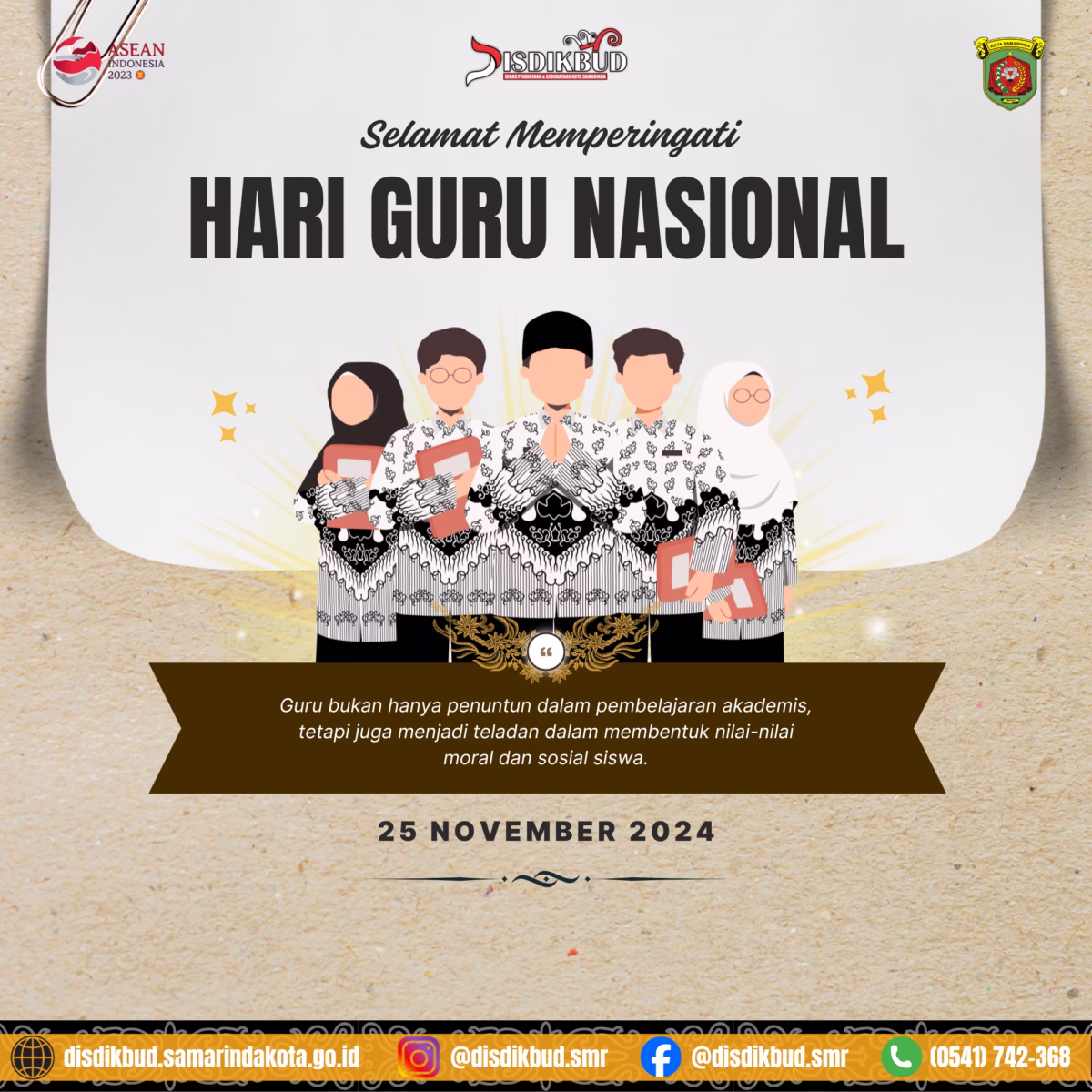 SELAMAT HARI GURU NASIONAL 25 NOVEMBER 2024 Png