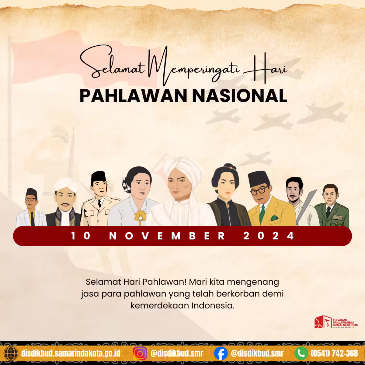 SELAMAT HARI PAHLAWAN NASIONAL TAHUN 2024 Png