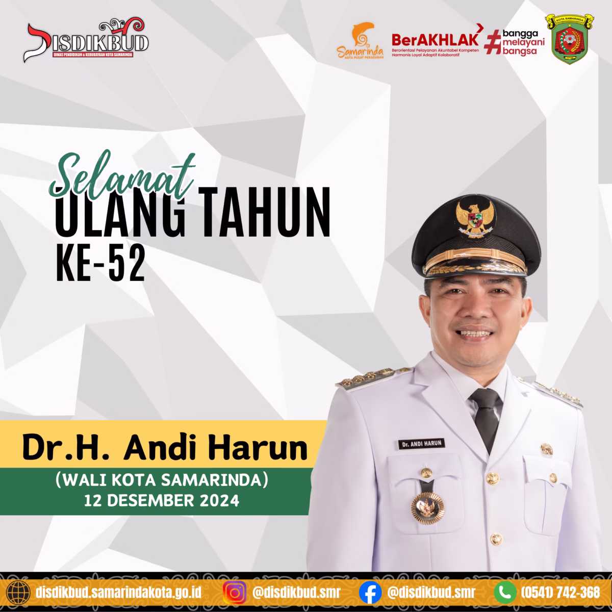 SELAMAT ULANG TAHUN WALIKOTA SAMARINDA DR H ANDI HARUN Png