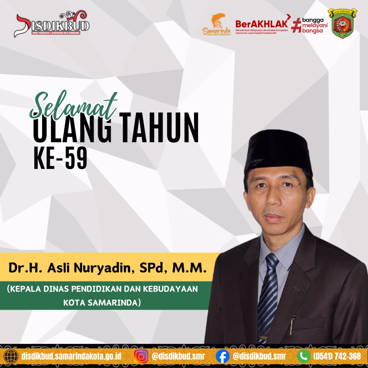 Selamat Ulang Tahun Dr. Asli Nuryadin SPd M.M Png